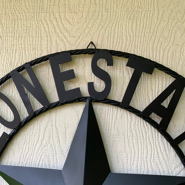 LONESTAR GARAGE STYLE CUSTOM BARN NAME STAR LONESTAR GARAGE METAL NAME BARN STAR WITH TWISTED ROPE RING 3d STAR ART WESTERN HOME DECOR RUSTIC BROWN