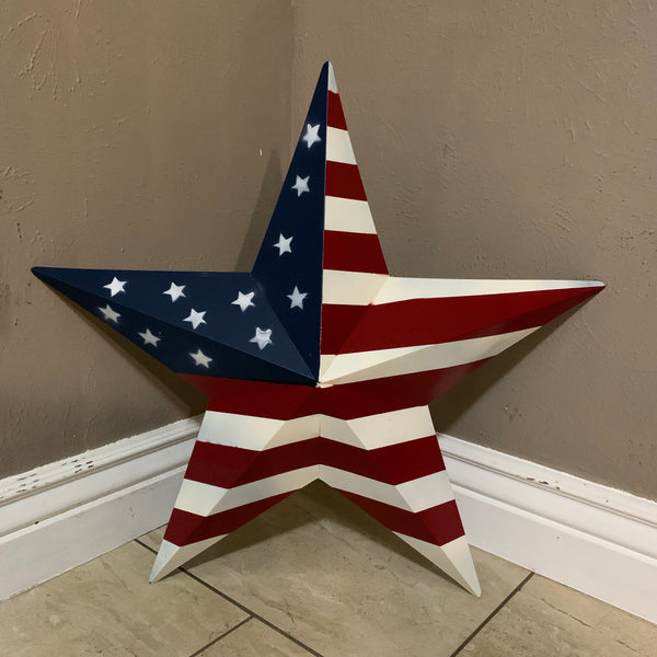 AMERICANA USA FLAG BARN STAR RED WHT BLUE STAR HANDMADE 9",12",16",24",30",34",36"