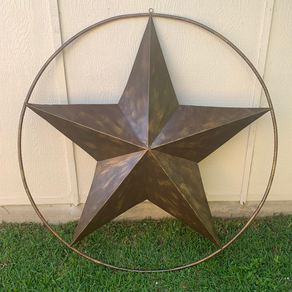 #EH10518 BRUSHED COPPER BRONZE BARN LONE STAR WESTERN HOME DECOR HANDMADE NEW