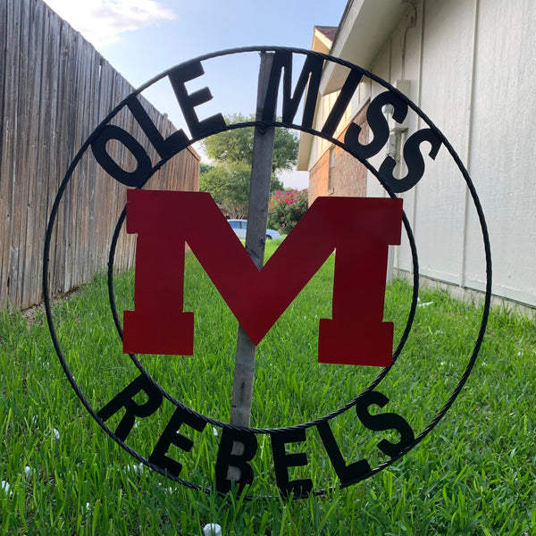 12", 18", 24", 32" OLE MISS REBELS MISSISSIPPI CUSTOM METAL TEAM VINTAGE SIGN