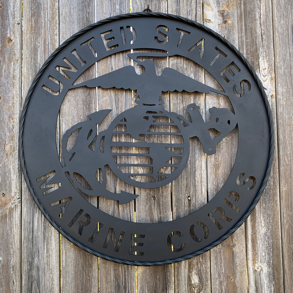 #EH10866 US MARINE CORPS 18",24",32" MILITARY LASERCUT CUSTOM BLACK METAL VINTAGE CRAFT SIGN WESTERN HOME DECOR HANDMADE