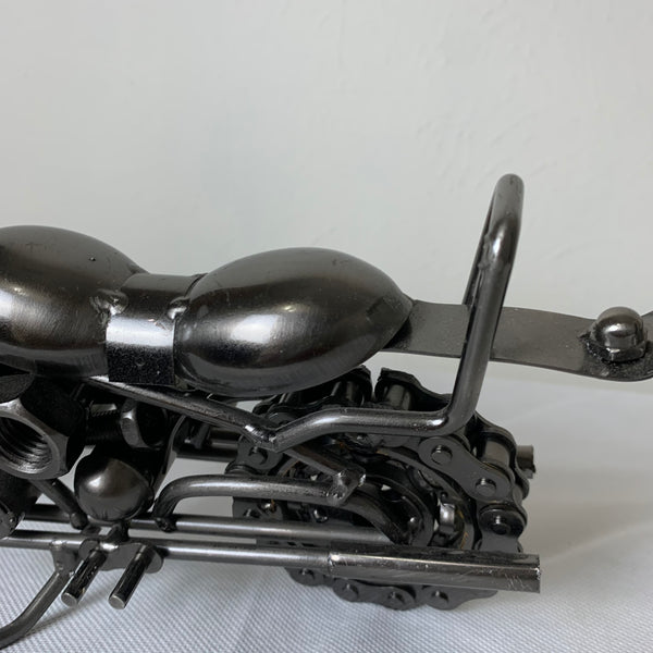 12" HARLEY STYLE MOTORCYCLE GUN METAL WESTERN HOME BAR DECOR NEW