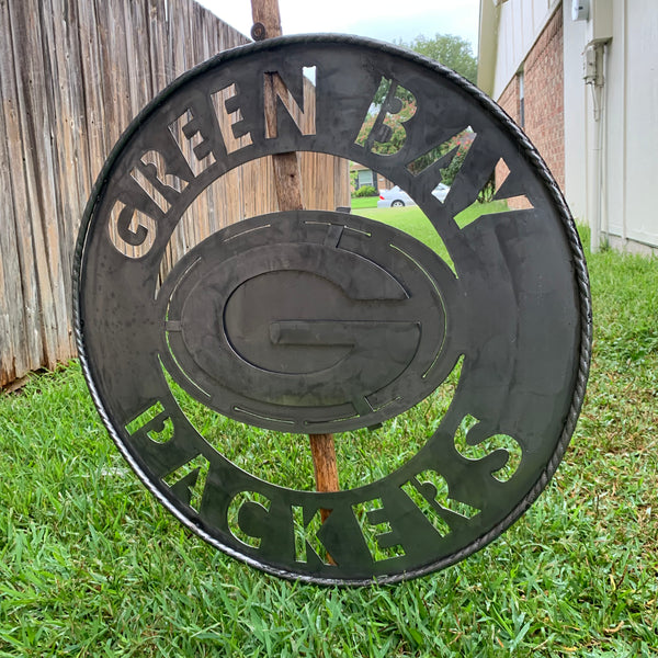 12",18",24",32",36" RAW METAL GREEN BAY PACKERS DISC CUSTOM METAL VINTAGE CRAFT TEAM SPORTS SIGN HANDMADE