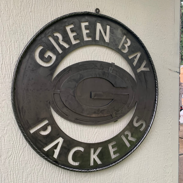 12",18",24",32",36" RAW METAL GREEN BAY PACKERS DISC CUSTOM METAL VINTAGE CRAFT TEAM SPORTS SIGN HANDMADE