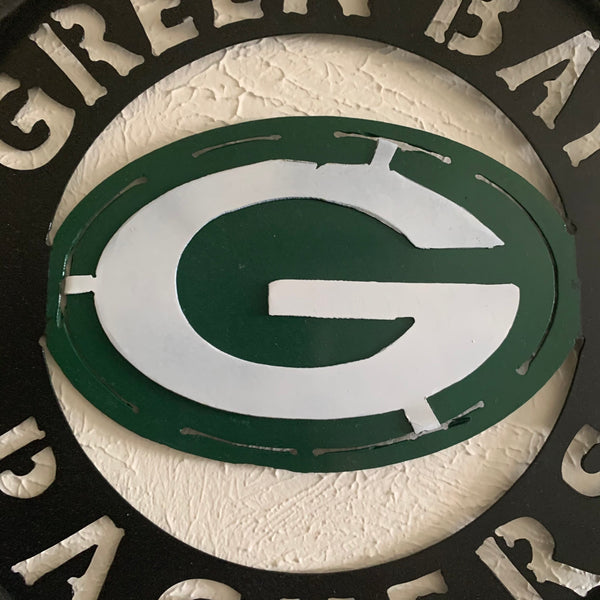 GREEN BAY WIDE BAND DISC METAL CUSTOM VINTAGE CRAFT TEAM SPORTS SIGN HANDMADE