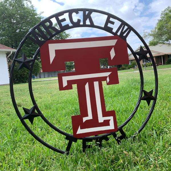 WRECKEM TEXAS TECH CUSTOM VINTAGE CRAFT METAL TEAM SIGN