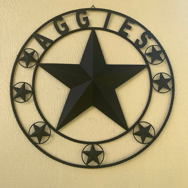 AGGIES TEXAS A&M BARN LONE STAR METAL CUSTOM VINTAGE CRAFT TEAM STAR WESTERN HOME DECOR HANDMADE 24",32",36",40",42",44",46",50"