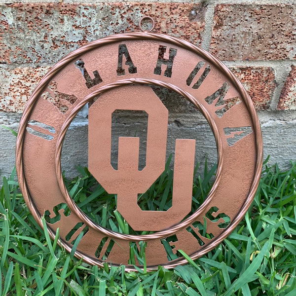 12",18",24",32" OU SOONERS HAMMERED COPPER CUSTOM METAL VINTAGE CRAFT TEAM SIGN HANDMADE CRAFT