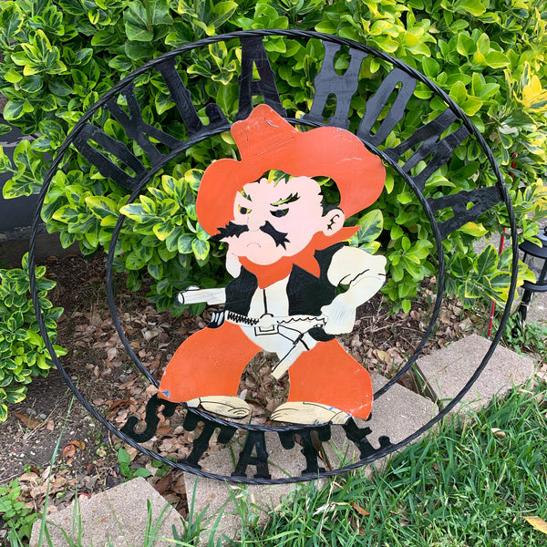 OSU OKLAHOMA STATE COWBOYS CUSTOM METAL VINTAGE CRAFT TEAM SIGN HANDMADE