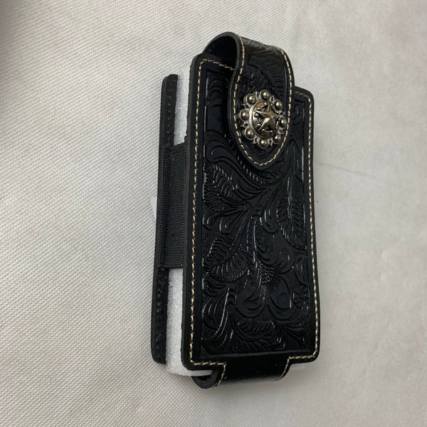 #WS341F 7" LONE STAR BLACK LEATHER POUCH EXTRA LARGE  BELT LOOP HOLSTER CELL PHONE CASE UNIVERSAL OVERSIZE--FREE SHIPPING