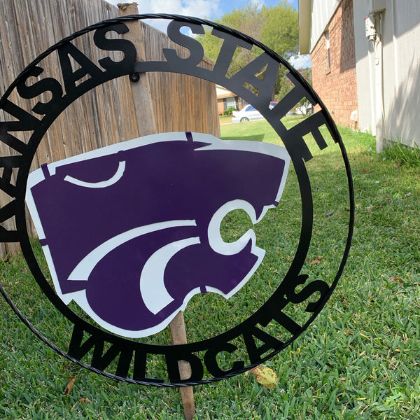 12", 18", 24", 32" KANSAS STATE WILDCATS  YMETAL CUSTOM VINTAGE CRAFT WALL ART TEAM SIGN HANDMADE