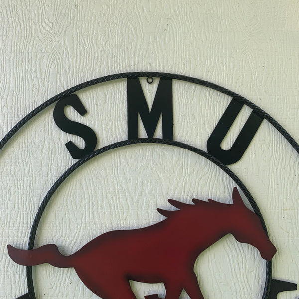 12",18",24",32",36" SMU MUSTANGS METAL CUSTOM VINTAGE CRAFT WALL ART TEAM SIGN HANDMADE