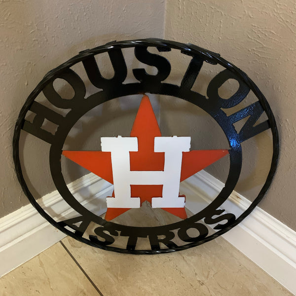 12",18",24",32",36" HOUSTON ASTROS CUSTOM METAL VINTAGE CRAFT SIGN TEAM HANDMADE