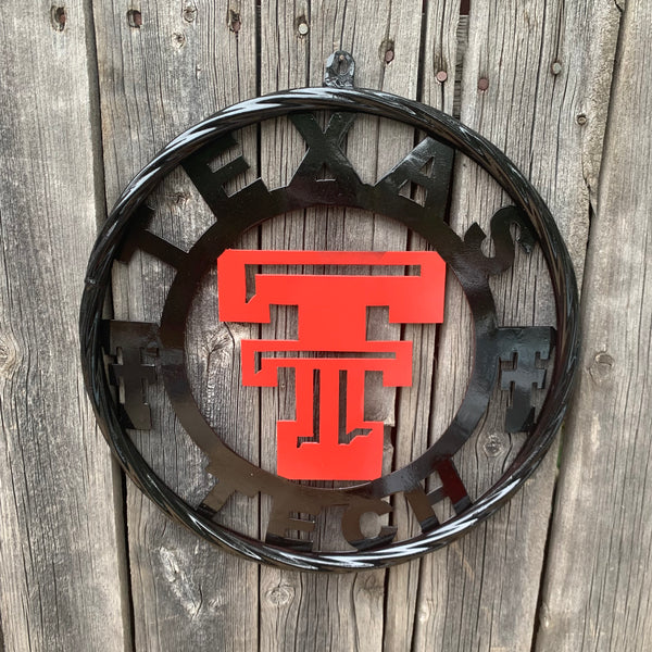TEXAS TECH CUSTOM METAL VINTAGE CRAFT SIGN WESTERN HOME DECOR HANDMADE 12",18",24",32",36"