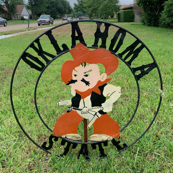 OSU OKLAHOMA STATE COWBOYS CUSTOM METAL VINTAGE CRAFT TEAM SIGN HANDMADE