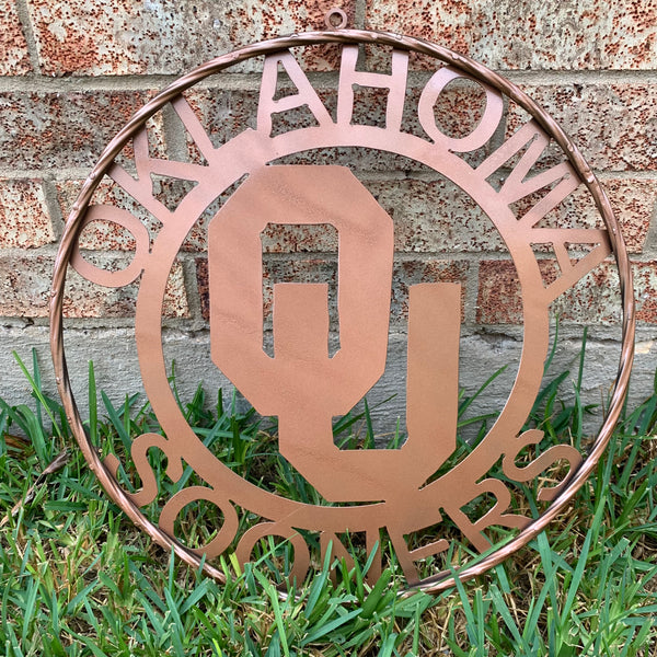 12",18",24",32",36" OU SOONERS OKLAHOMA HAMMERED COPPER CUSTOM VINTAGE TEAM CRAFT METAL ART WESTERN HOME DECOR