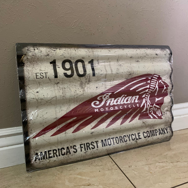 ITEM#COIND INDIAN MOTORCYCLES 24" X 18" TIN SIGN METAL ART WESTERN HOME DECOR CRAFT