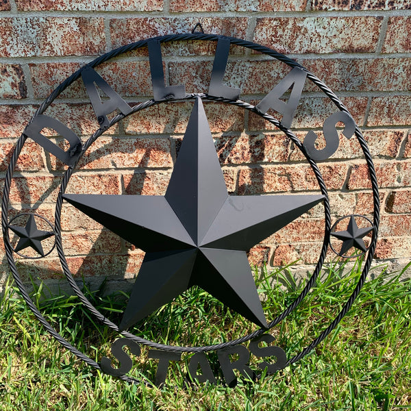DALLAS STARS RUSTIC BLACK LONE STAR METAL HOCKEY TEAM WESTERN HOME DECOR CRAFT