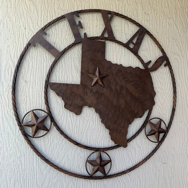 18",24",32",36" State of Texas Map Metal Wall Art Western Home Decor Vintage Rustic Bronze Copper New-#A18008
