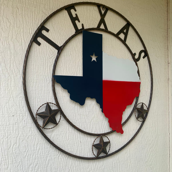 24",32" STATE OF TEXAS MAP BARN METAL WALL ART WESTERN HOME DECOR VINTAGE RUSTIC RED WHITE BLUE ART NEW