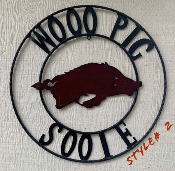 WOOO PIG SOOIE ARKANSAS CUSTOM METAL VINTAGE CRAFT SIGN WESTERN HOME DECOR HANDMADE