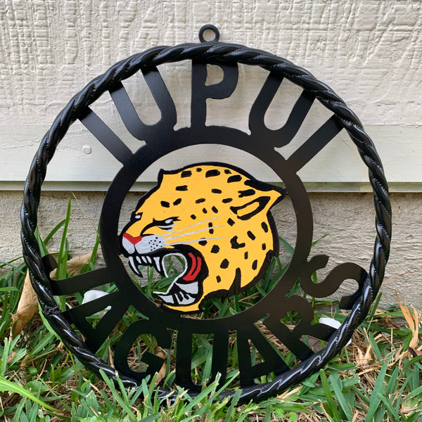 INDIANA IUPUI JAGUARS METAL CUSTOM VINTAGE CRAFT TEAM SIGN HANDMADE