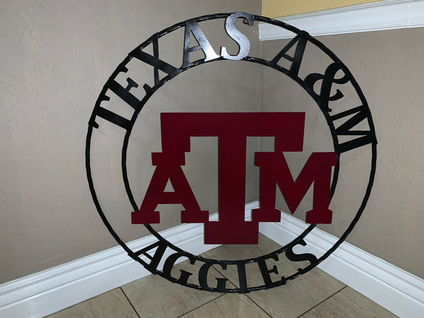 12", 18", 24", 32" TEXAS A&M METAL CUSTOM VINTAGE CRAFT WALL ART TEAM SIGN HANDMADE