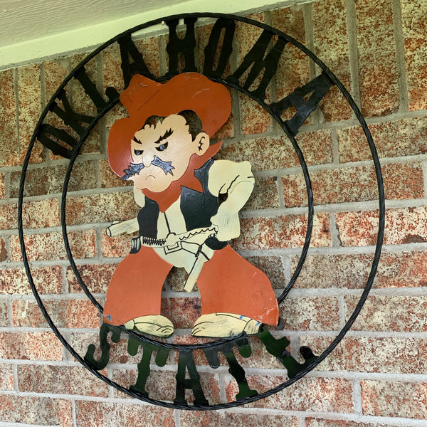 OSU OKLAHOMA STATE COWBOYS CUSTOM METAL VINTAGE CRAFT TEAM SIGN HANDMADE