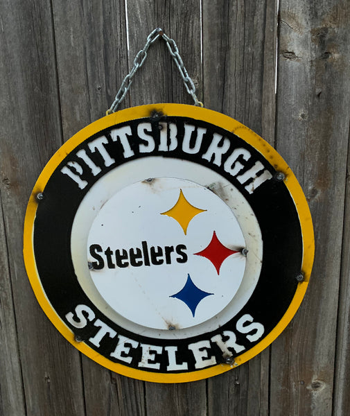 15" SPORTS CUSTOM DISC METAL VINTAGE CRAFT SIGN TEAM ART WESTERN HOME DECOR HANDMADE