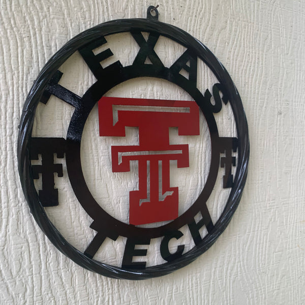 TEXAS TECH CUSTOM METAL VINTAGE CRAFT SIGN WESTERN HOME DECOR HANDMADE 12",18",24",32",36"