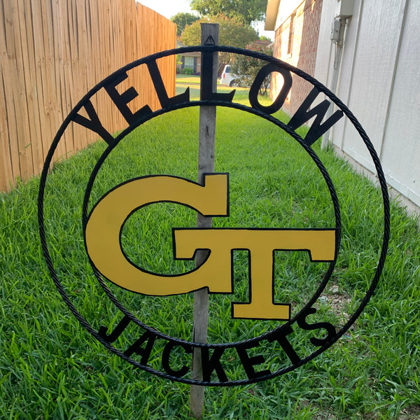 12", 18", 24", 32" GEORGIA TECH YELLOW JACKETS METAL SIGN VINTAGE CUSTOM TEAM ART