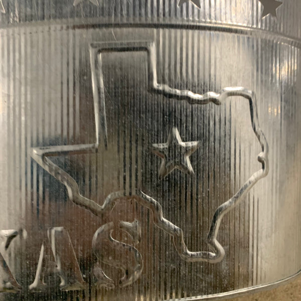 24" TEXAS BUCKET SILVER METAL OVAL TUB BEVERAGE HOLDER WESTERN HOME DECOR HANDMADE NEW #EH12495