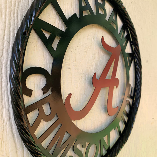 12" ALABAMA CRIMSON TIDE CUSTOM METAL VINTAGE CRAFT WALL ART TEAM SIGN