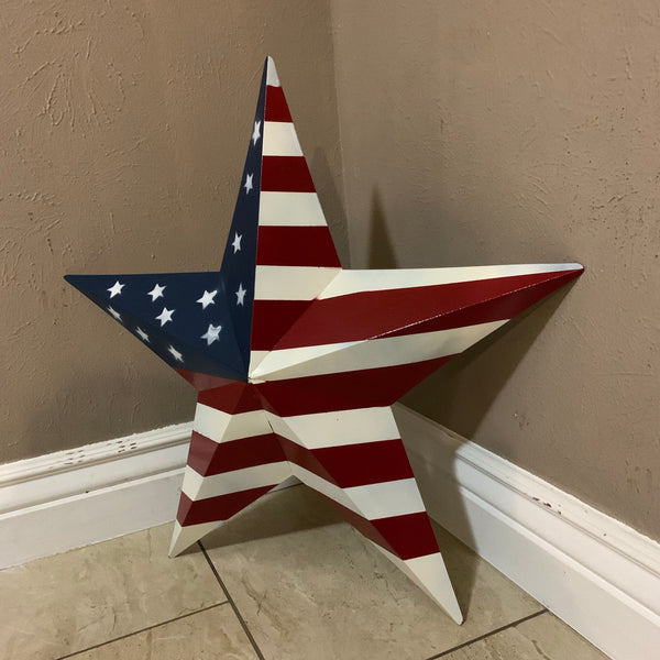 AMERICANA USA FLAG BARN STAR RED WHT BLUE STAR HANDMADE 9",12",16",24",30",34",36"