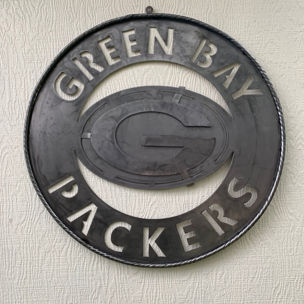 12",18",24",32",36" RAW METAL GREEN BAY PACKERS DISC CUSTOM METAL VINTAGE CRAFT TEAM SPORTS SIGN HANDMADE