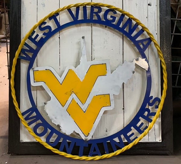 12", 18", 24", 32" WEST VIRGINIA CUSTOM VINTAGE CRAFT METAL TEAM SIGN HANDMADE