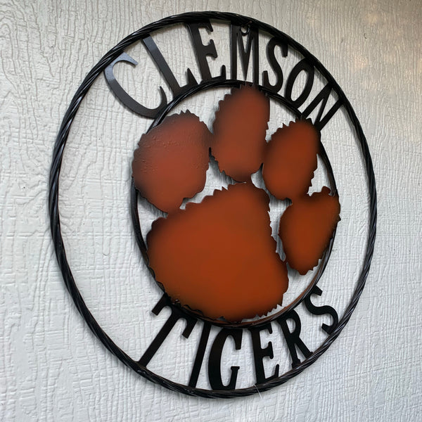 CLEMSON TIGERS CUSTOM METAL VINTAGE CRAFT SIGN WALL ART TEAM SIGN HANDMADE STYLE#1 12", 18", 24", 32"