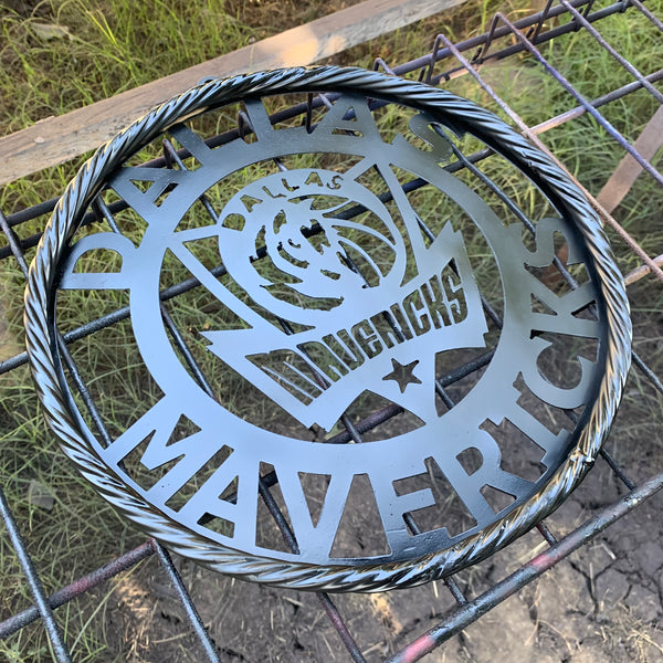 DALLAS MAVERICKS BLACK CUSTOM METAL VINTAGE CRAFT TEAM SPORTS SIGN HANDMADE 12",18",24",36"