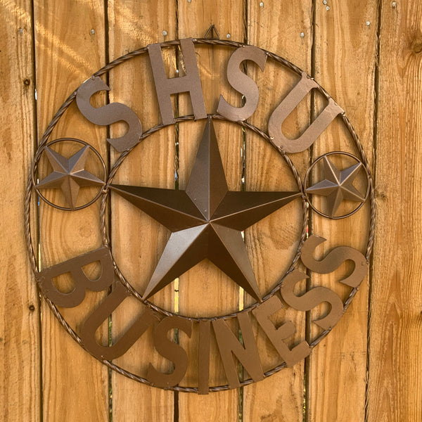 24",32" SHSU SAM HOUSTON BEARKATS BUSINESS RUSTIC BRONZE COPPER METAL CUSTOM VINTAGE CRAFT RUSTIC BLACK TEAM STAR HANDMADE