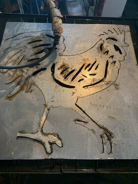 YOUR CUSTOM NAME ROOSTER LASERCUT RAW METAL ART WITH RING DESIGN WESTERN METAL ANIMAL ART HOME WALL DECOR BRAND NEW