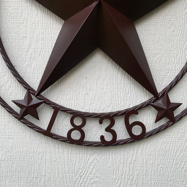 36" TEXAS 1836 BROWN BARN STAR METAL ART WESTERN HOME DECOR VINTAGE RUSTIC CRAFT ART