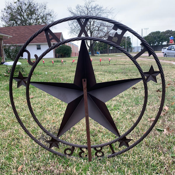 36" TEXAS 1836 BROWN BARN STAR METAL ART WESTERN HOME DECOR VINTAGE RUSTIC CRAFT ART