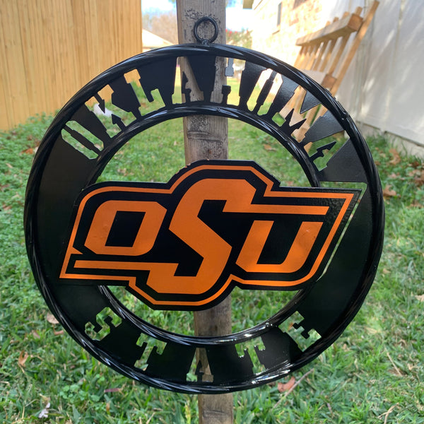 12" OSU OKLAHOMA STATE COWBOYS METAL CUSTOM VINTAGE TEAM WALL ART