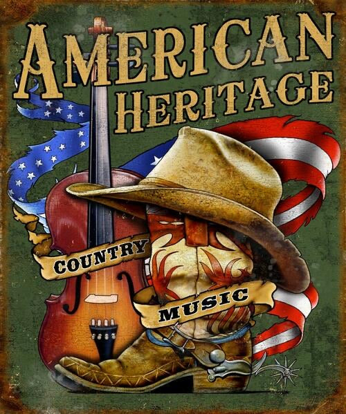 AMERICAN HERITAGE TIN SIGN METAL ART WESTERN HOME DECOR CRAFT - FREE SHIPPING