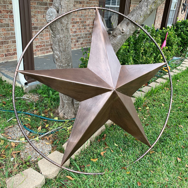 #EH10518 BRUSHED COPPER BRONZE BARN LONE STAR WESTERN HOME DECOR HANDMADE NEW