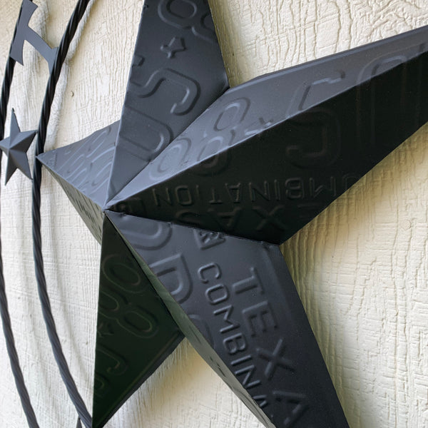 24", 32", 34", 40" TEXAS LICENSE PLATE RUSTIC BLACK BARN STAR METAL WALL WESTERN HOME DECOR RUSTIC TEXAS ART NEW