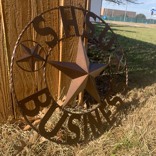 24",32" SHSU SAM HOUSTON BEARKATS BUSINESS RUSTIC BRONZE COPPER METAL CUSTOM VINTAGE CRAFT RUSTIC BLACK TEAM STAR HANDMADE