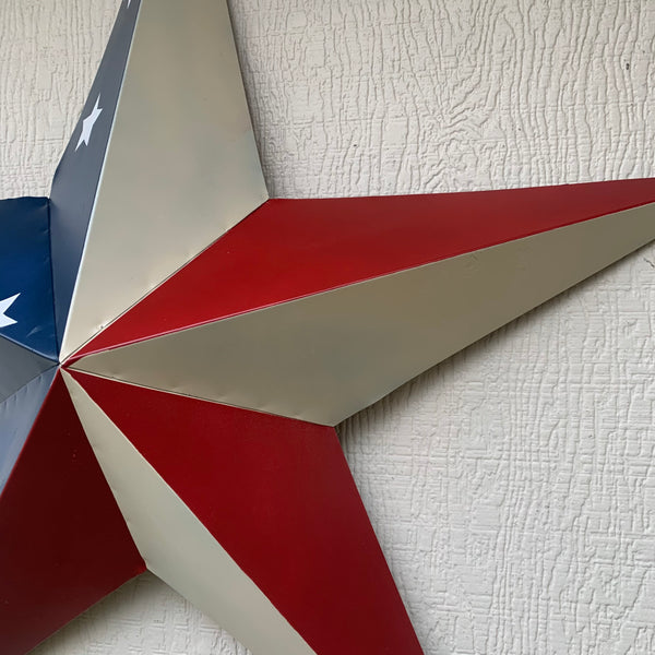 12",16",24",30",36" USA AMERICAN FLAG STAR STYLE #1 RED WHITE & BLUE METAL BARN STAR WALL ART HANDMADE STYLE# 1