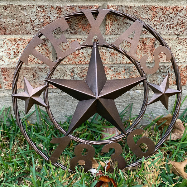 16" RUSTIC BRONZE TEXAS 1836 BARN LONE STAR METAL ART WESTERN HOME DECOR VINTAGE RUSTIC DARK BRONZE NEW