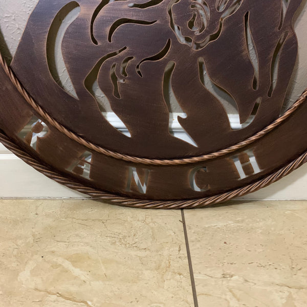 23" WELCOME RANCH HORSE METAL WALL DECOR WESTERN HOME DECOR HANDMADE NEW